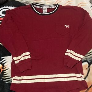 PINK Victoria's Secret Burgundy Long Sleeve Tee